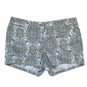 J. Crew Paisley‎ Patterned Mid Rise Shorts 100% Cotton Sz 8